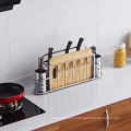 Wall Mounted Cutting Board Chopsticks Holder Kitchen Rack With Hooks